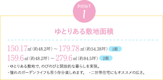 ゆとりある敷地面積